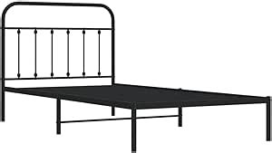 vidaxl black metal bed